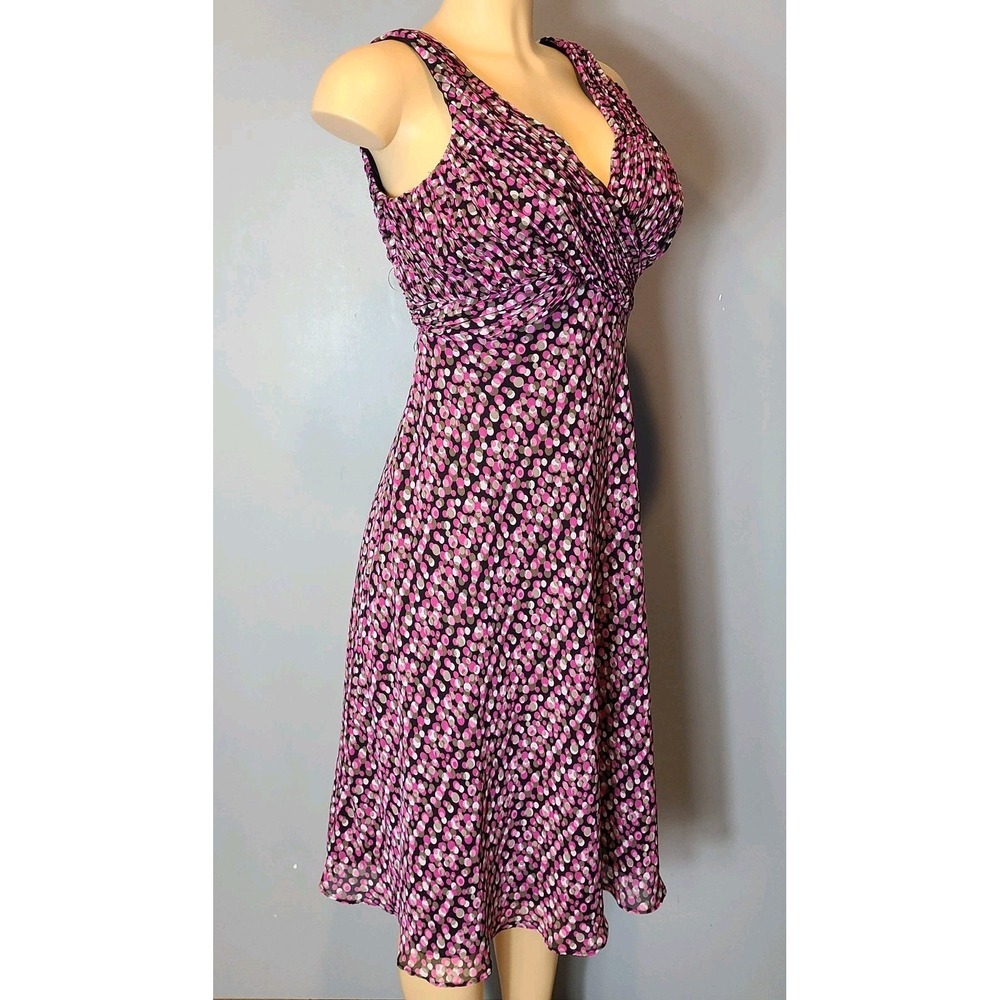 Vtg Jones Wear Midi Dress Polka Dot 90s Retro Preppy Sz 10 Party Wedding Guest - Picture 5 of 11